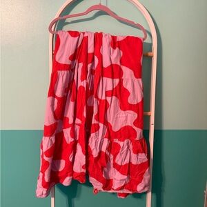 Ava & Viv Red and Pink Midi Skirt